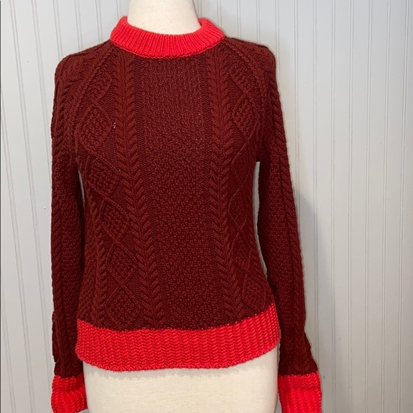 L.L. Bean Sweaters - L.L Bean Fisherman Cable Knit Maroon Sweater